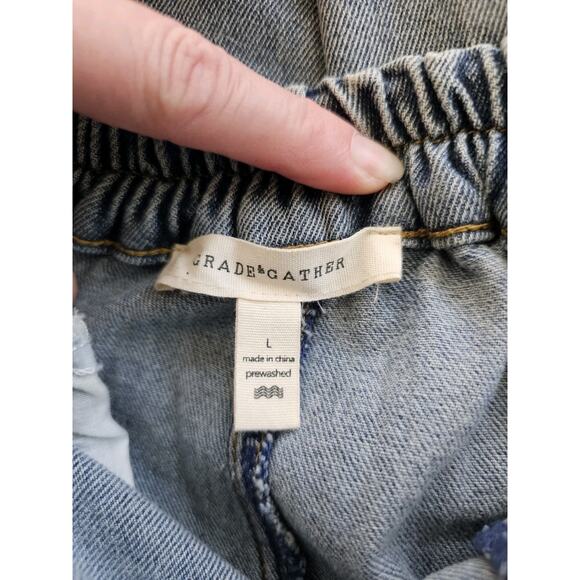 Grade & Gather Anthropologie Wide Leg Straight Leg Denim Jeans Size L Bohemian - Picture 7 of 9